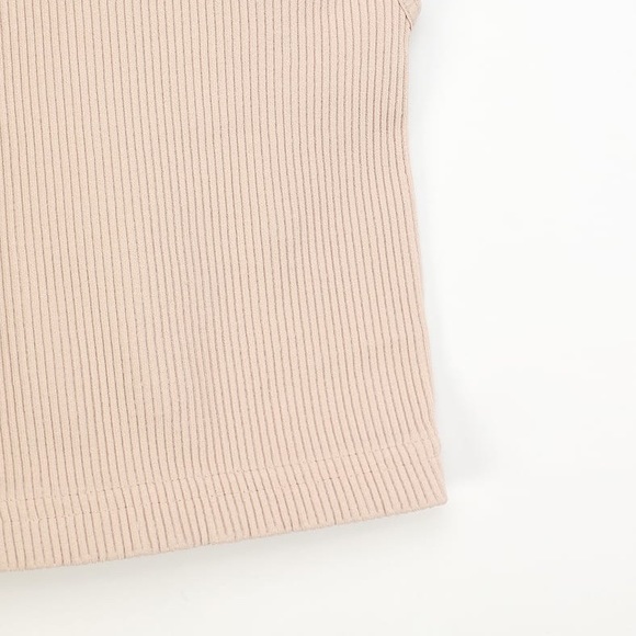 Free People Movement Cropped Run Beige Ribbed Tank - Picture 4 of 9